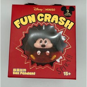 Disney Miniso Fun Crash Box Pendant Mickey Mouse Collectible Keychain Charm#385